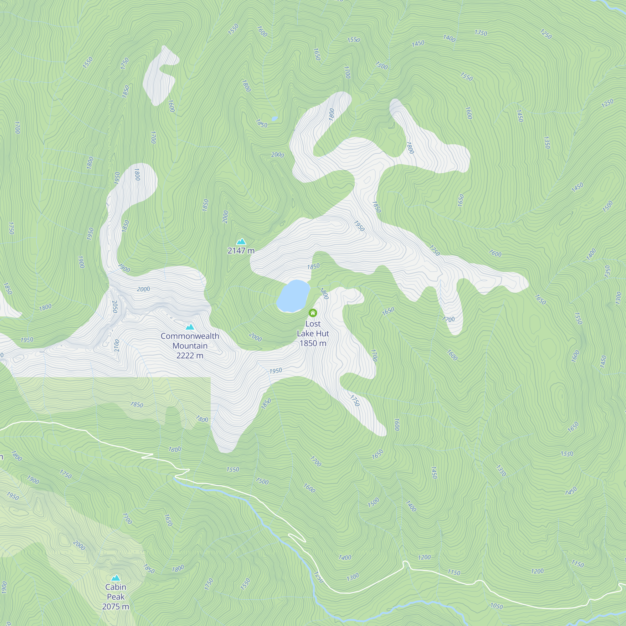 Lost Lake Hut map