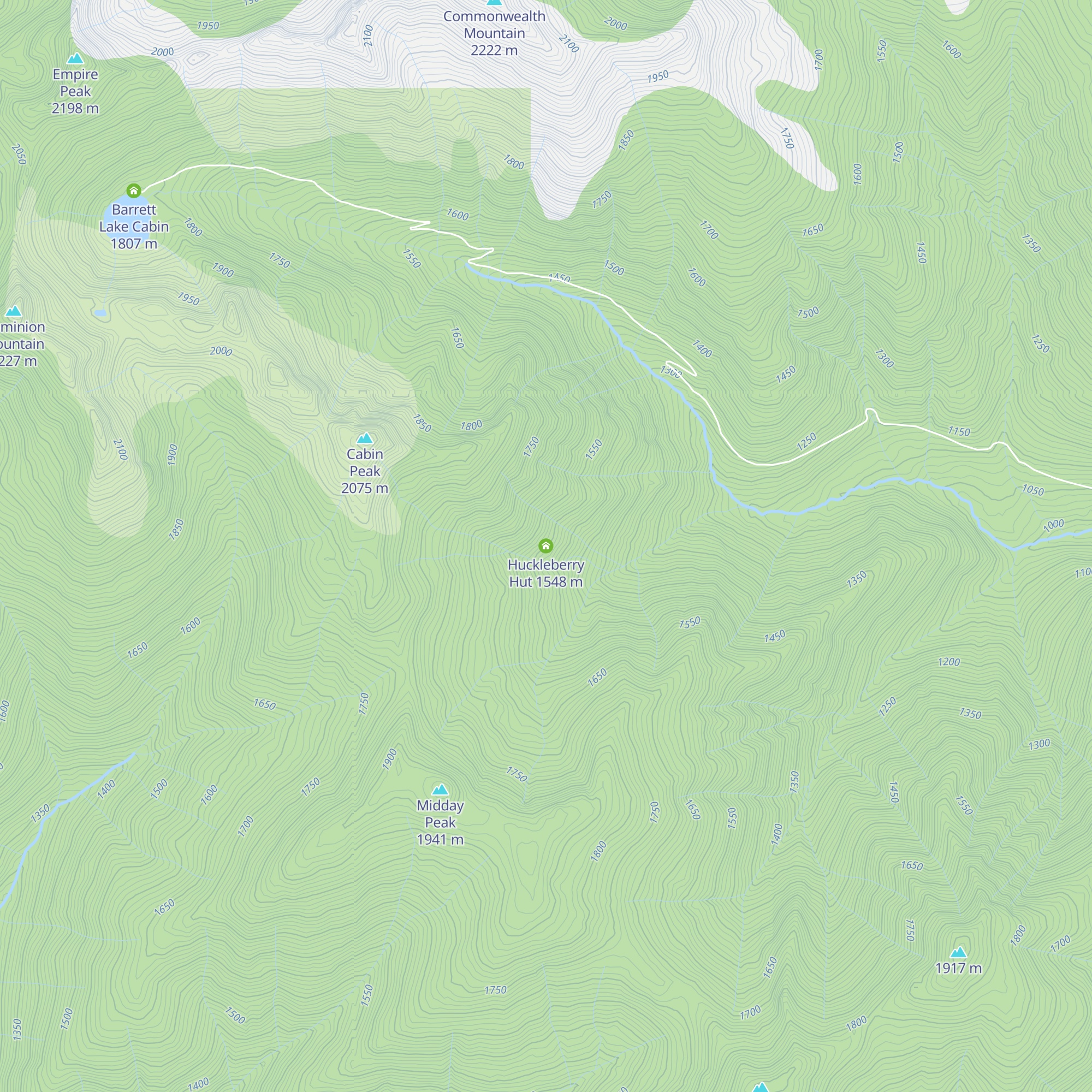 Huckleberry Hut map