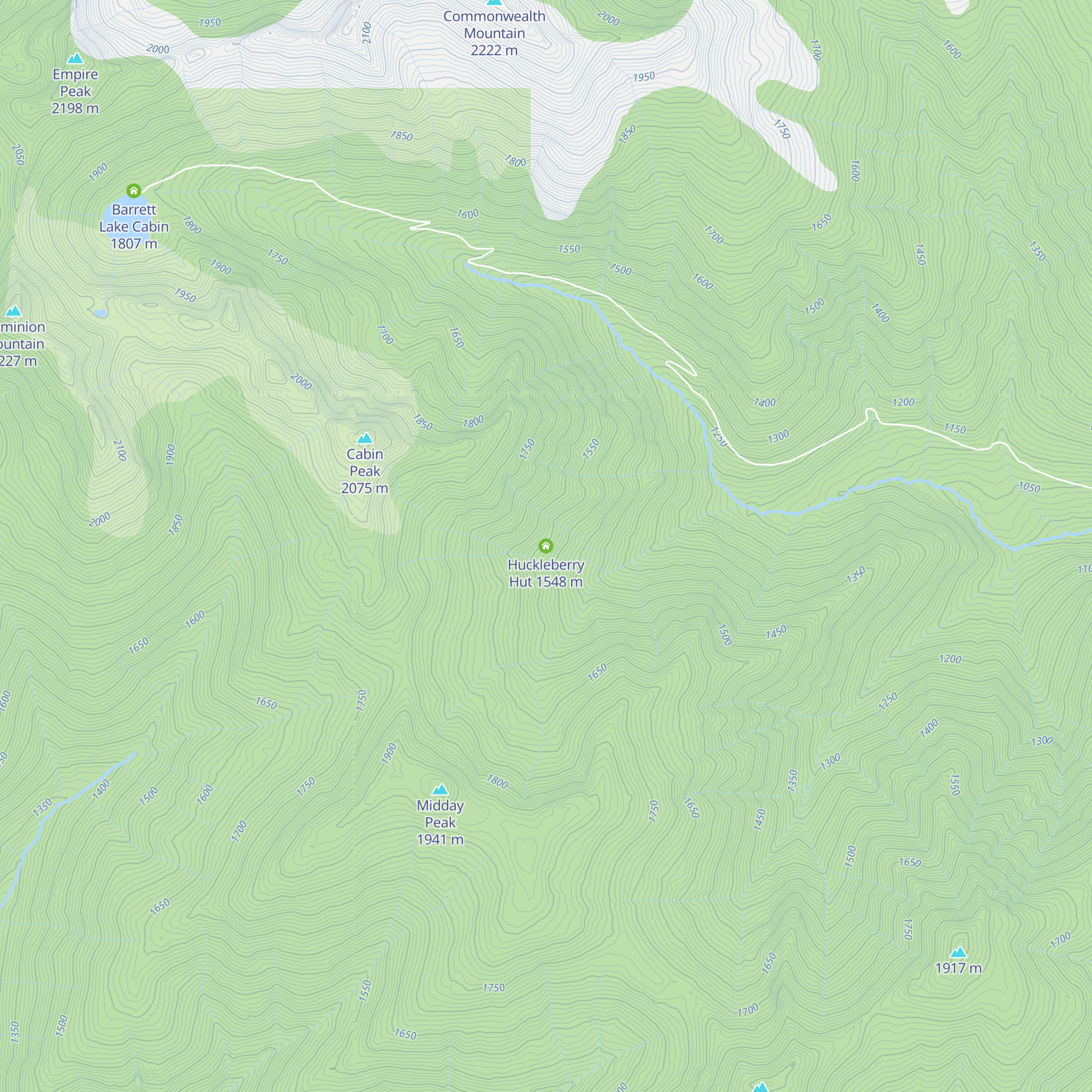 Huckleberry Hut map