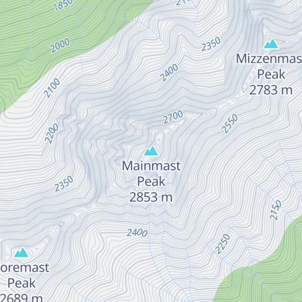Map of Mainmast Peak