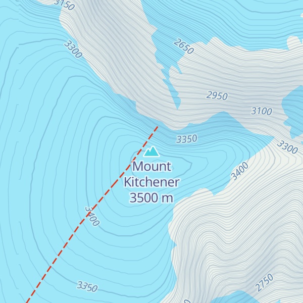 Map of Mount Kitchener