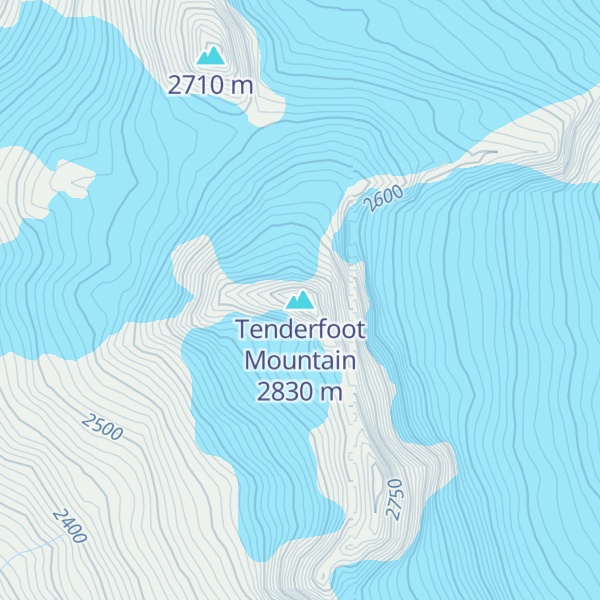 Map of Tenderfoot Mountain