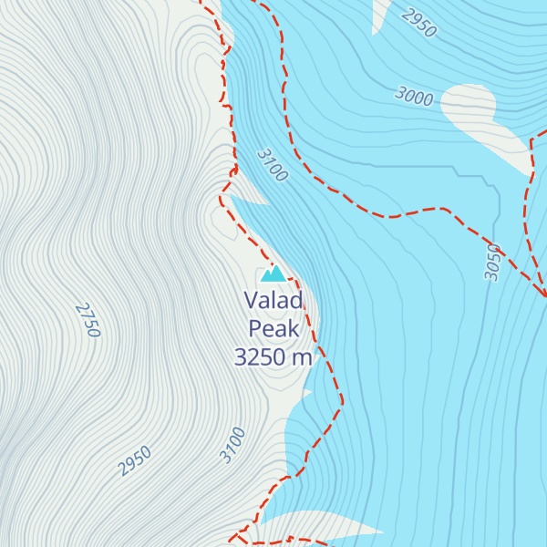 Map of Valad Peak