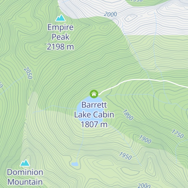 Map of Barrett Lake Cabin