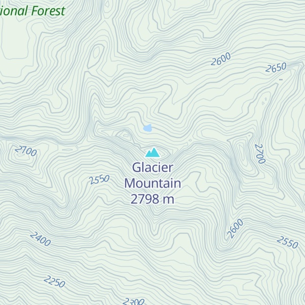 Map of Glacier Mountain