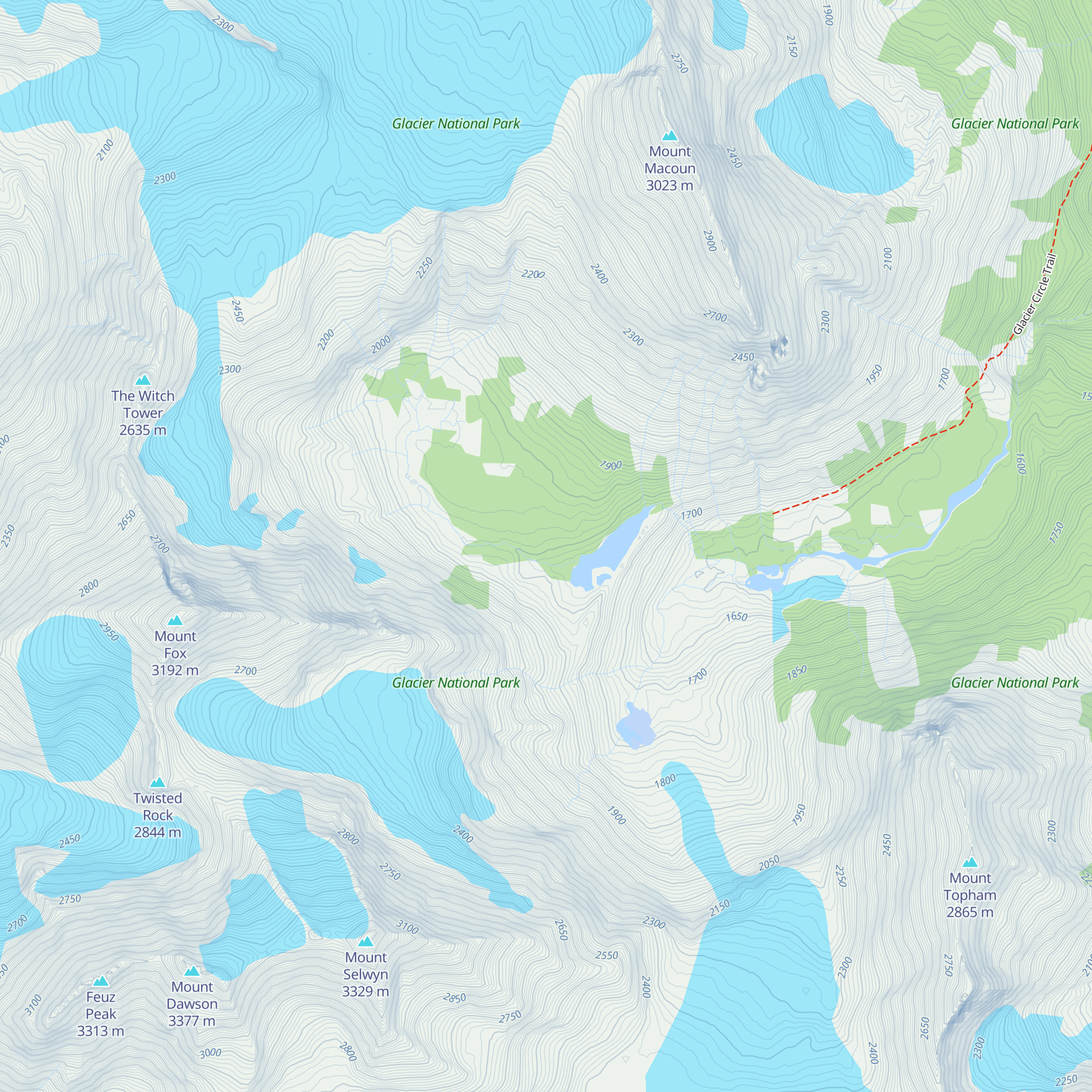 Glacier Circle Cabin map