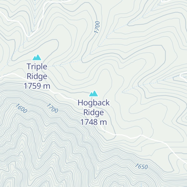 Map of Hogback Ridge