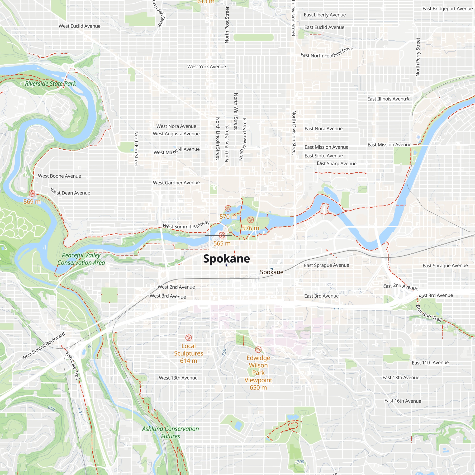 Spokane Visitor Center map