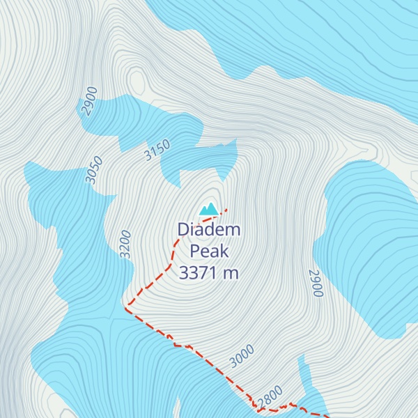 Map of Diadem Peak