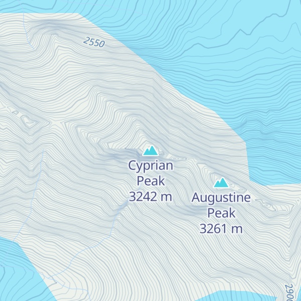 Map of Cyprian Peak