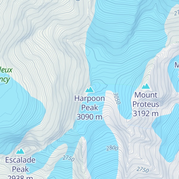 Map of Harpoon Peak