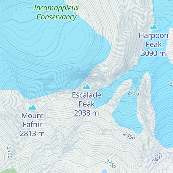 Map of Escalade Peak