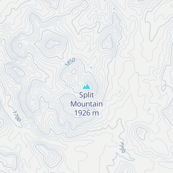 Map of Split Mountain