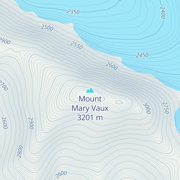 Map of Mount Mary Vaux