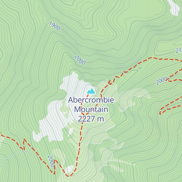 Map of Abercrombie Mountain
