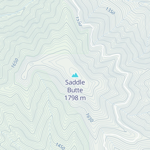 Map of Saddle Butte