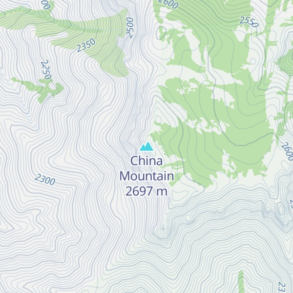 Map of China Mountain