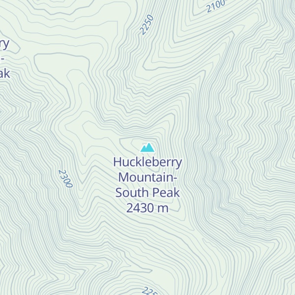 Map of Huckleberry Mountain-South Peak