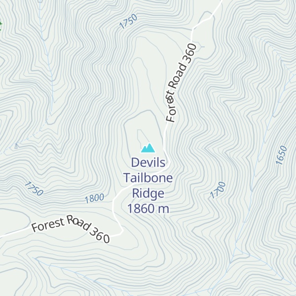 Map of Devils Tailbone Ridge