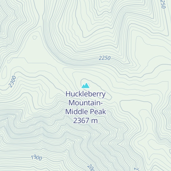 Map of Huckleberry Mountain-Middle Peak