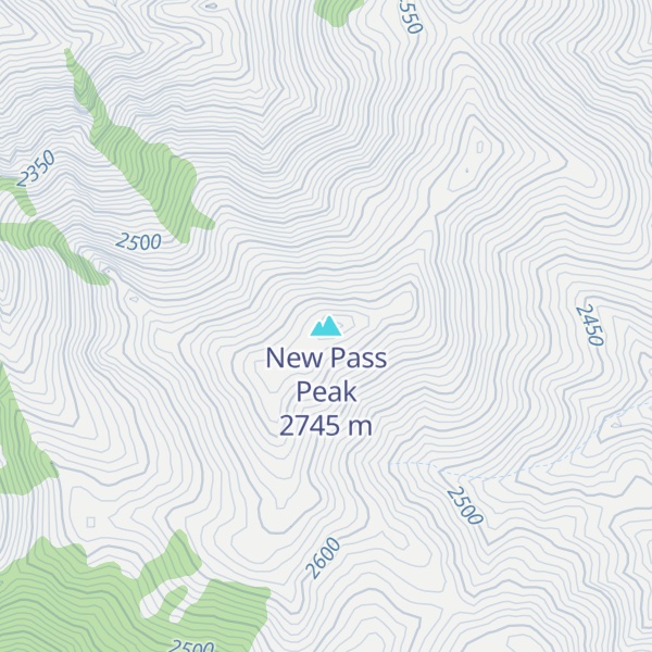 Map of New Pass Peak