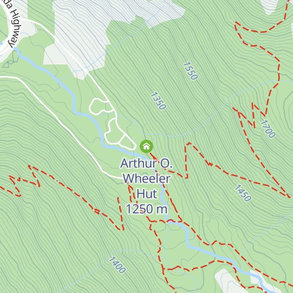 Map of Arthur O. Wheeler Hut