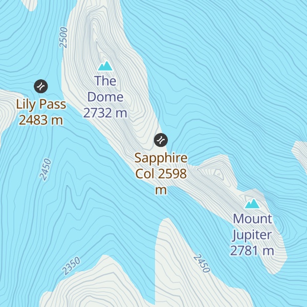 Map of Sapphire Col Hut