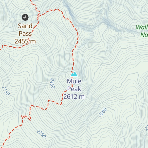 Map of Mule Peak