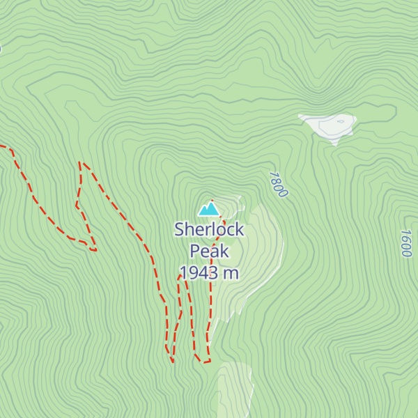 Map of Sherlock Peak