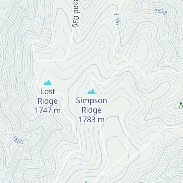 Map of Simpson Ridge