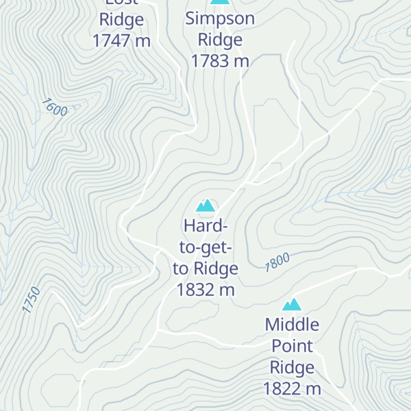 Map of Hard-to-get-to Ridge