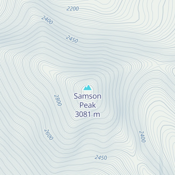 Map of Samson Peak