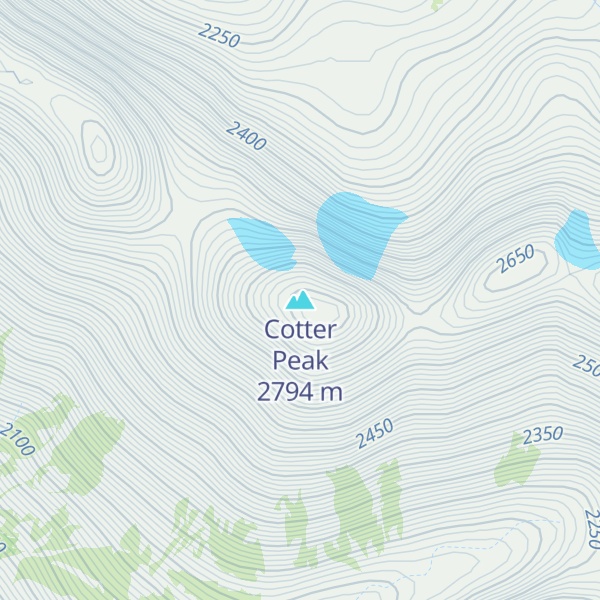 Map of Cotter Peak