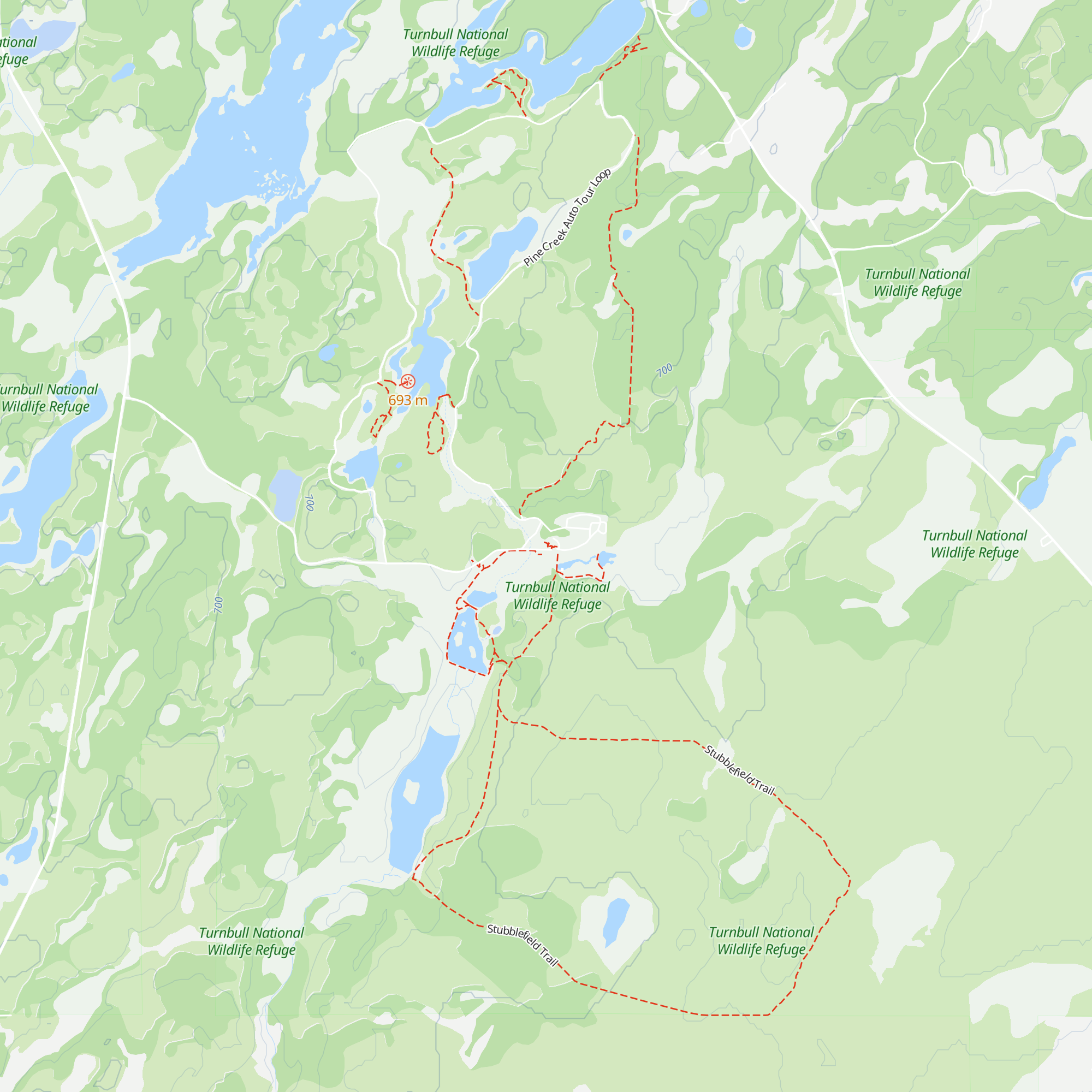 Turnbull National Wildlife Refuge Administration Building map