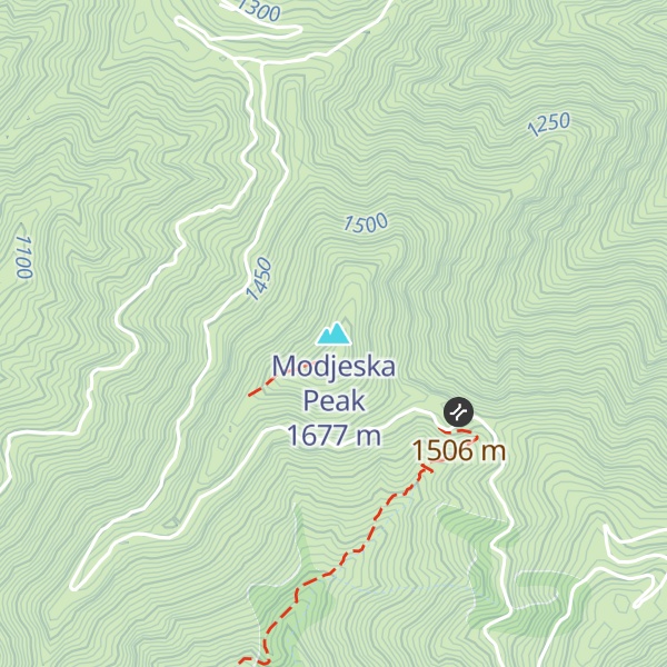 Map of Modjeska Peak