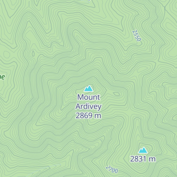 Map of Mount Ardivey