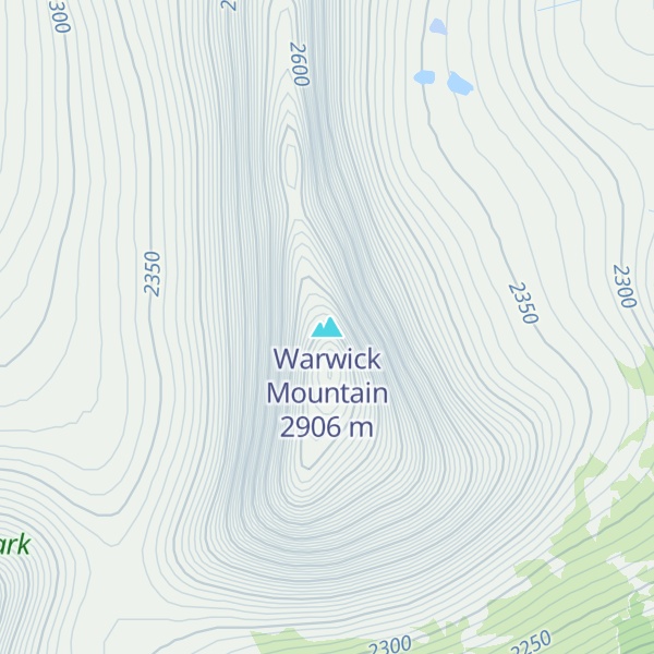 Map of Warwick Mountain