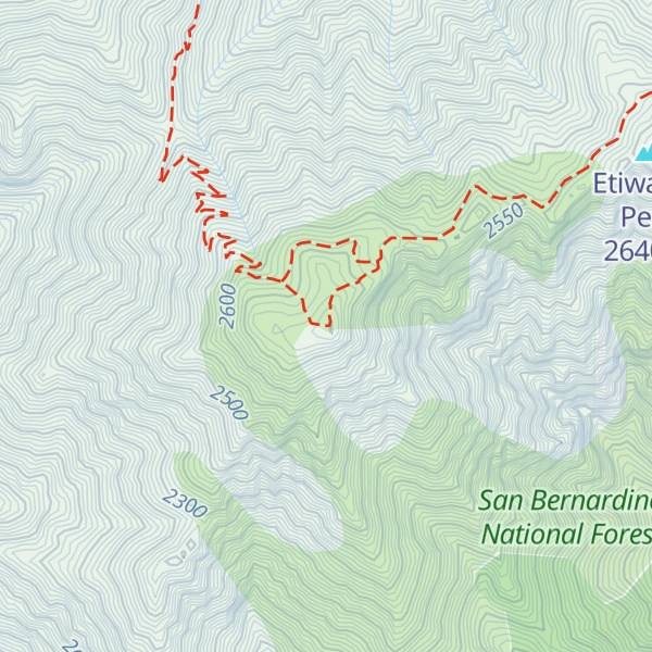 Map of Cucamonga Peak