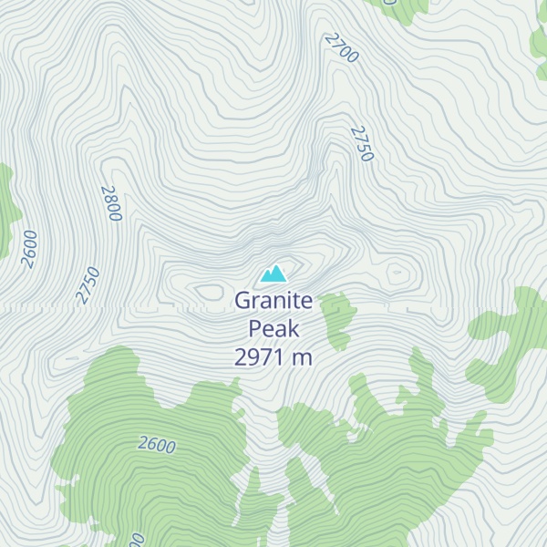 Map of Granite Peak