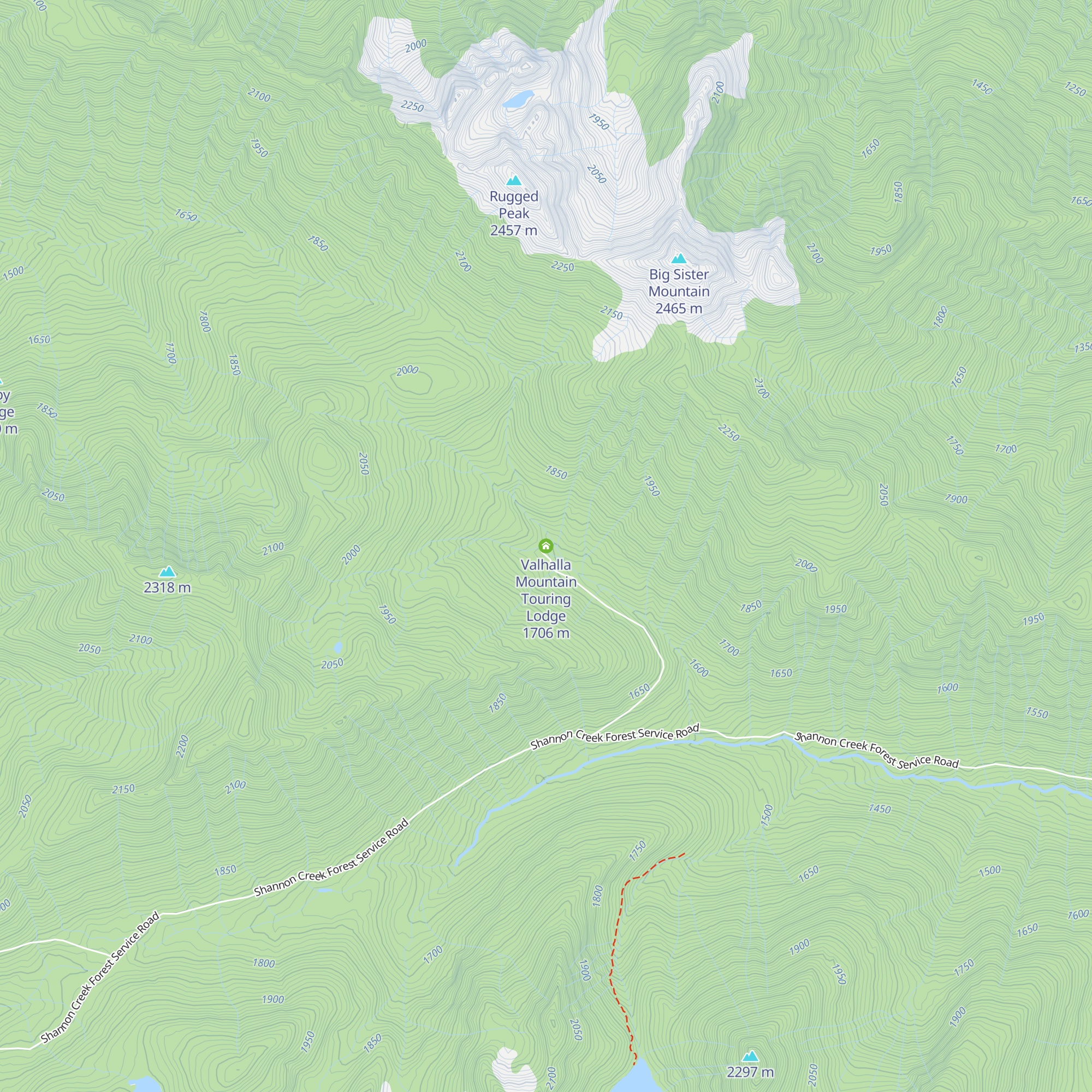 Valhalla Mountain Touring Lodge map