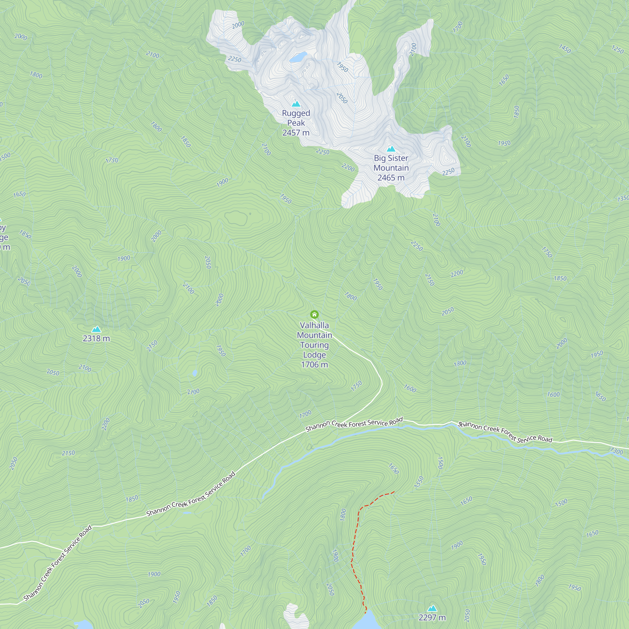 Valhalla Mountain Touring Lodge map