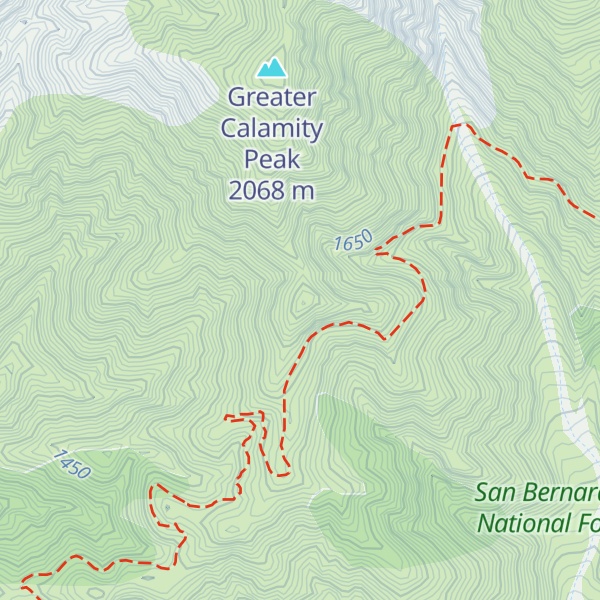 Map of Calamity Peak