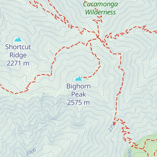 Map of Bighorn Peak