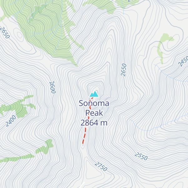 Map of Sonoma Peak