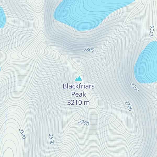 Map of Blackfriars Peak
