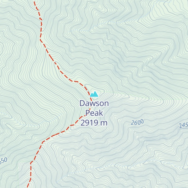 Map of Dawson Peak
