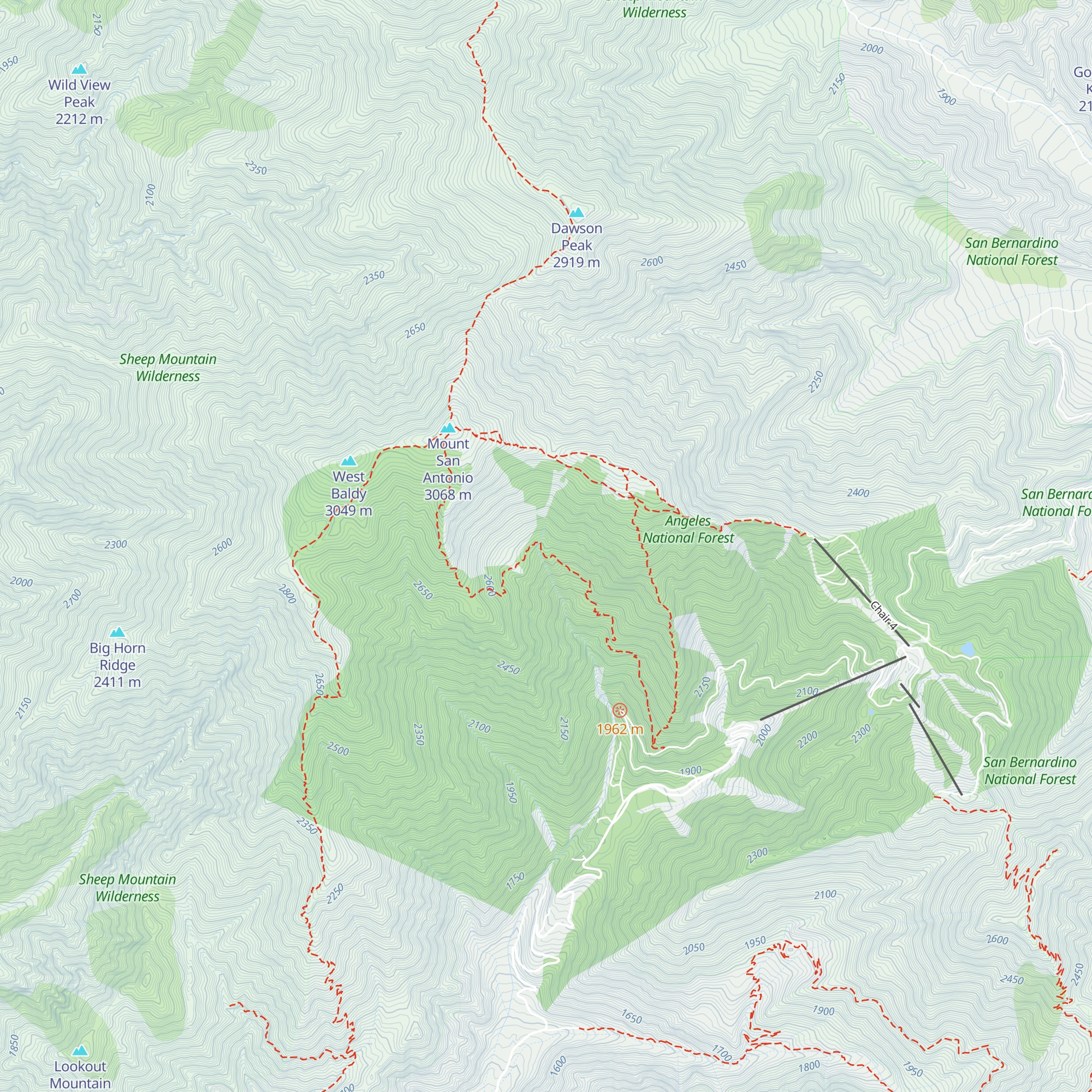 San Antonio Ski Hut map