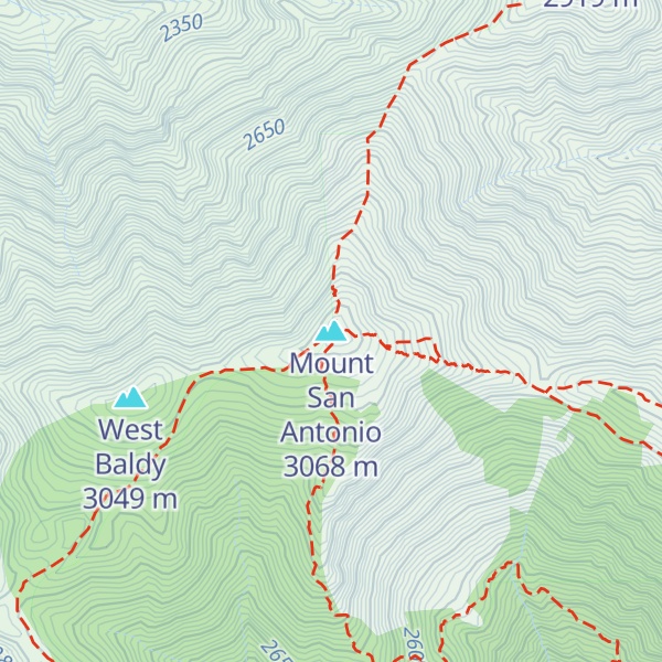 Map of Mount San Antonio