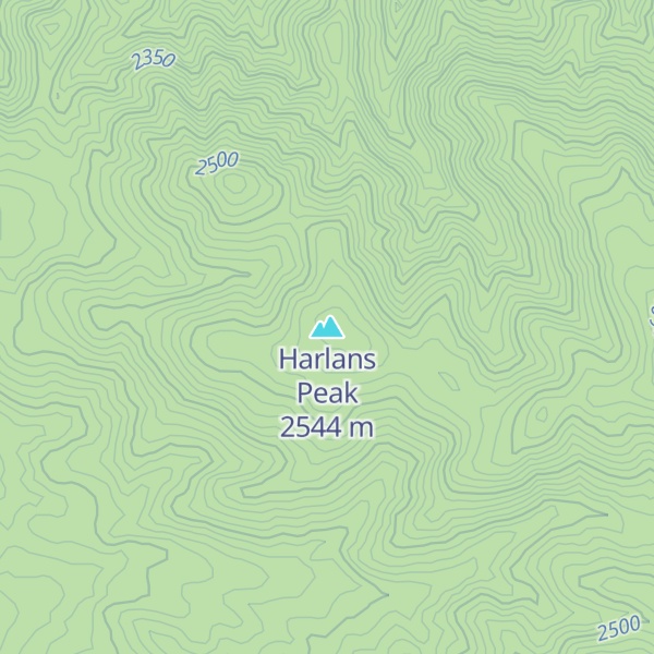 Map of Harlans Peak