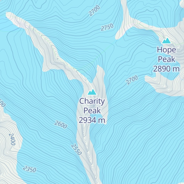 Map of Charity Peak